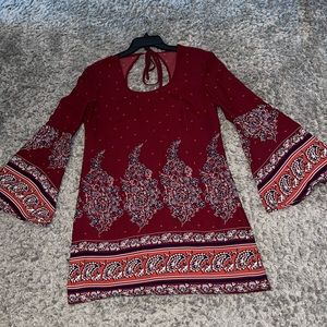 Boho bell sleeve mini